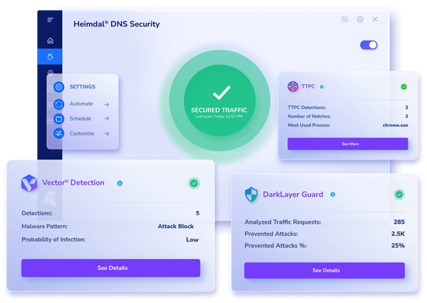 Heimdal dashboard - DNS Security