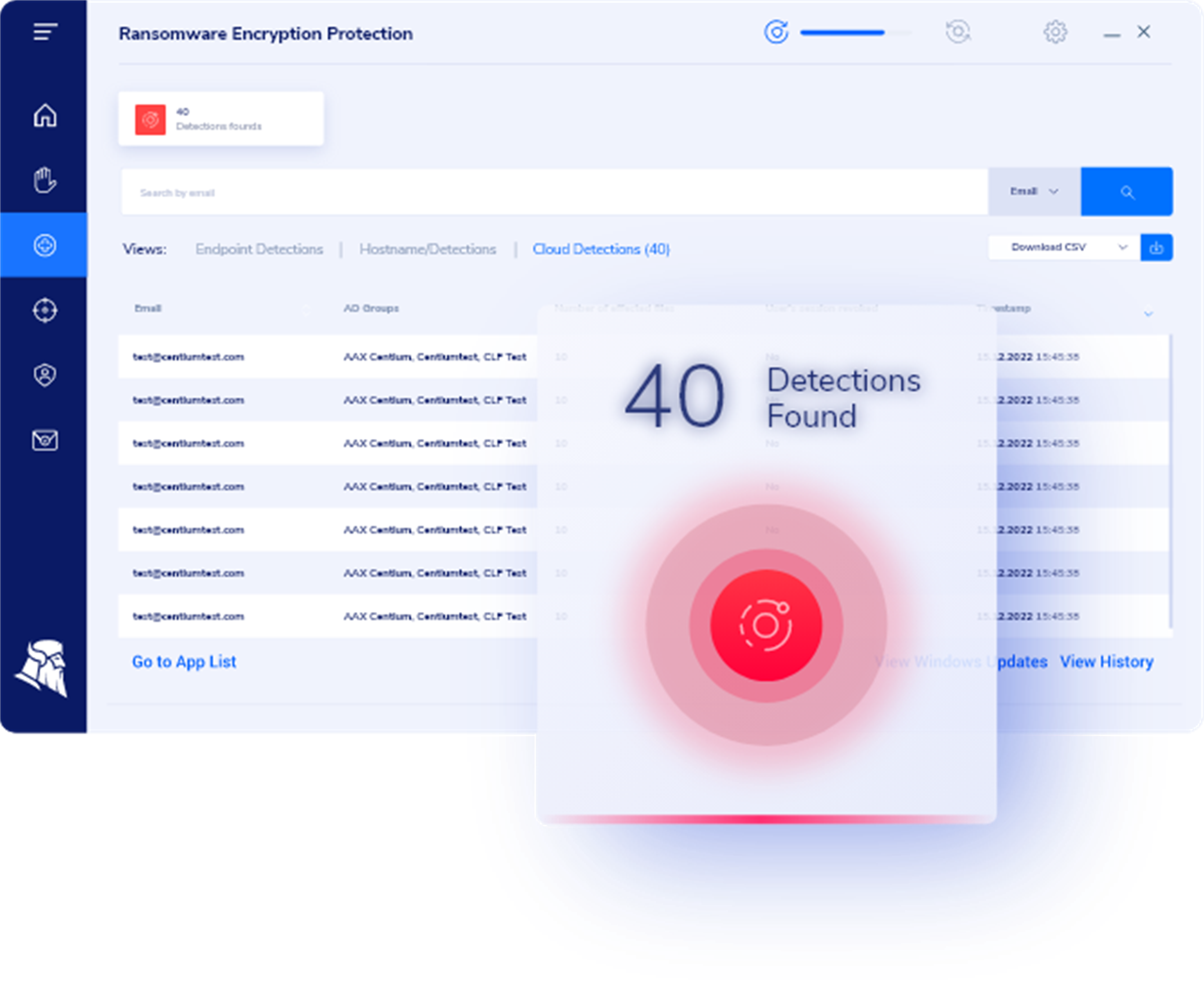 Heimdal dashboard - Ransomware encryption