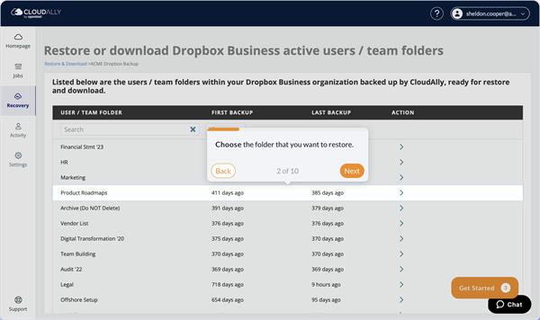 Cloud Ally dashbord